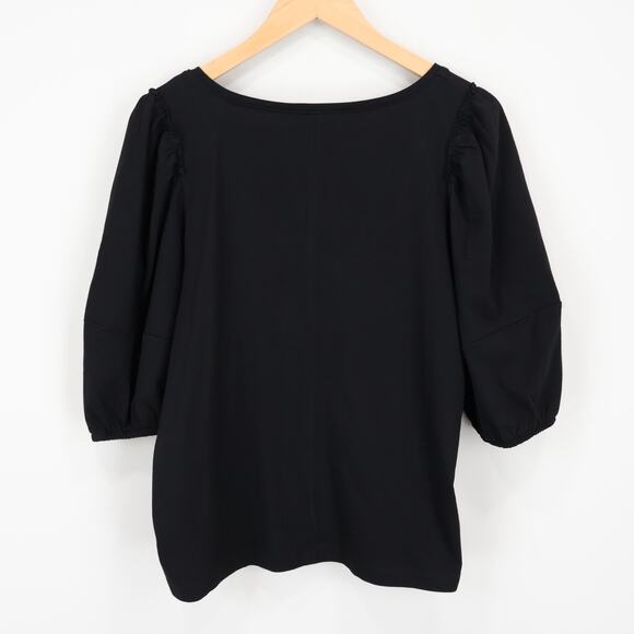 Madewell Puff Sleeve V Neck Tee Black Size XL NWT - Picture 6 of 7